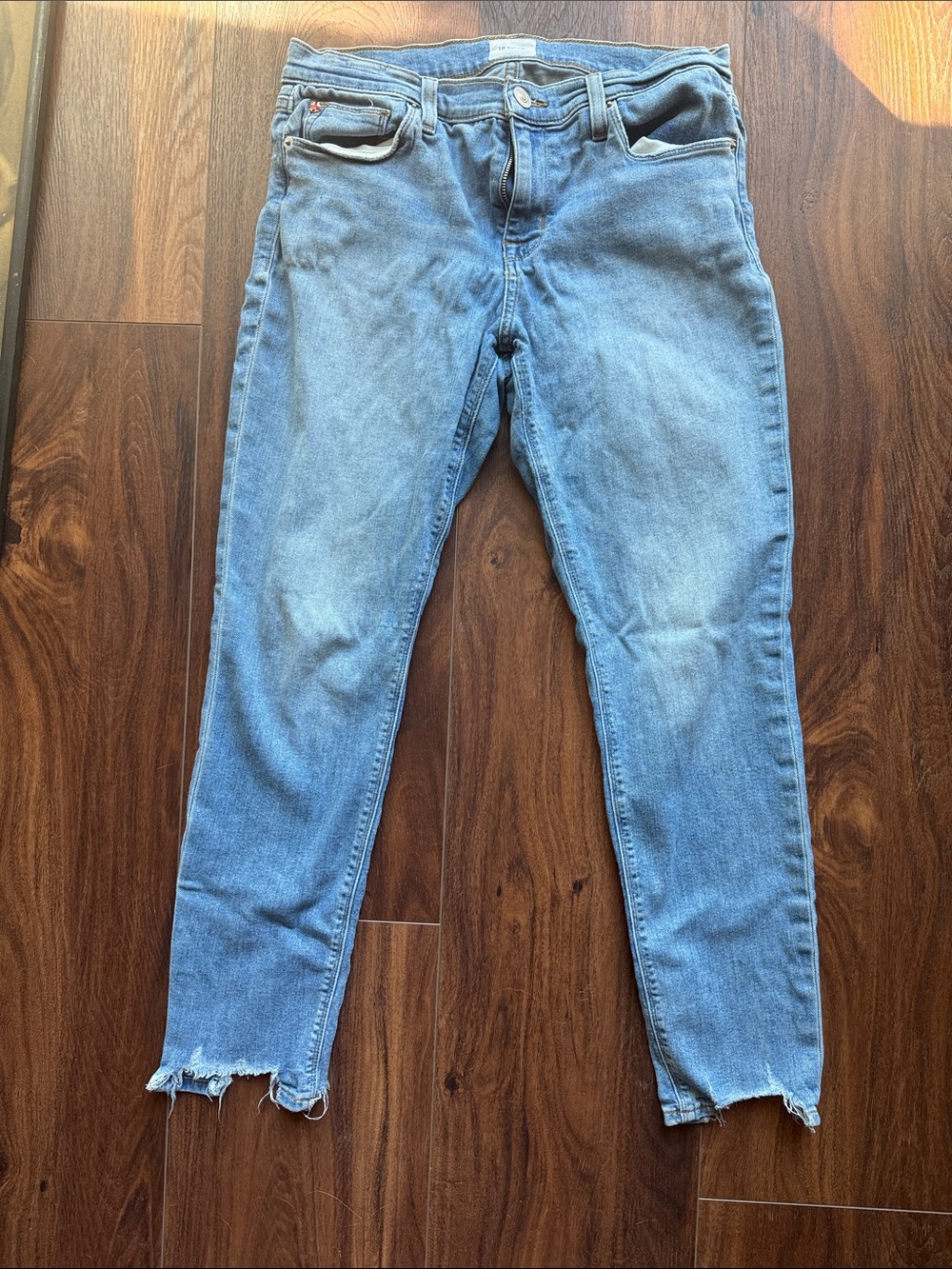 Hudson Jeans Women's Skinny Light Blue Denim Raw Hem